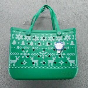 Bogg Bag‎ Ugly Sweater Green Reindeer Snowflake Christmas Tote Bag NEW